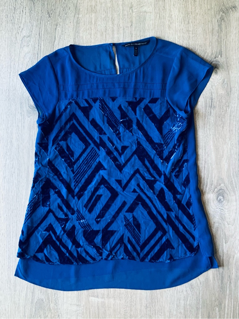 White House Black Market Capped Sleeve Blouse Size: 0